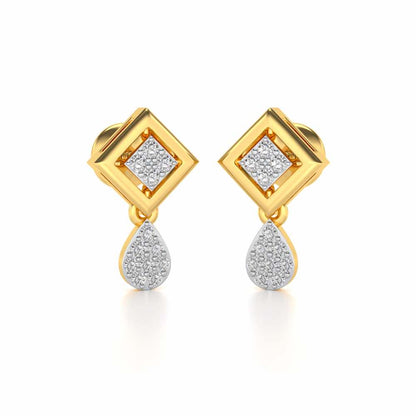 Aarin Silver Earrings - Yellow Gold - Image 2