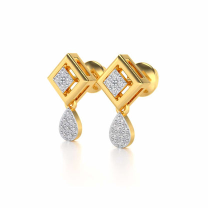 Aarin Silver Earrings - Yellow Gold - Image 3