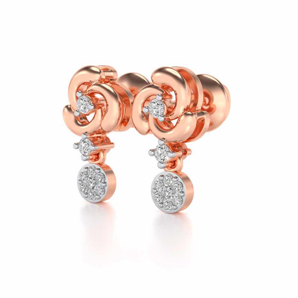 Aarna Silver Earrings - Rose Gold - Image 2