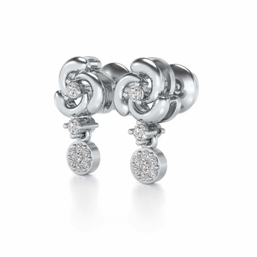 Aarna Silver Earrings - White Gold - Image 2