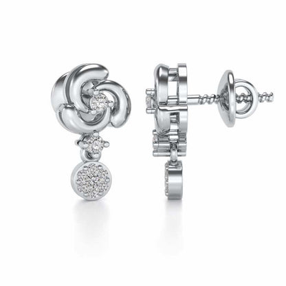 Aarna Silver Earrings - White Gold - Image 3