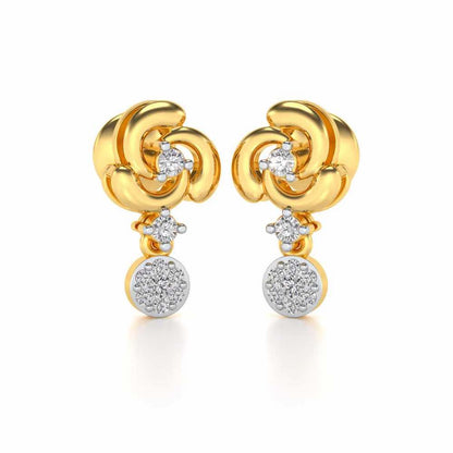 Aarna Silver Earrings - Yellow Gold - Image 1