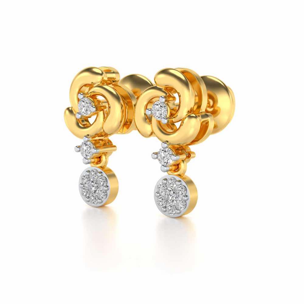 Aarna Silver Earrings - Yellow Gold - Image 2