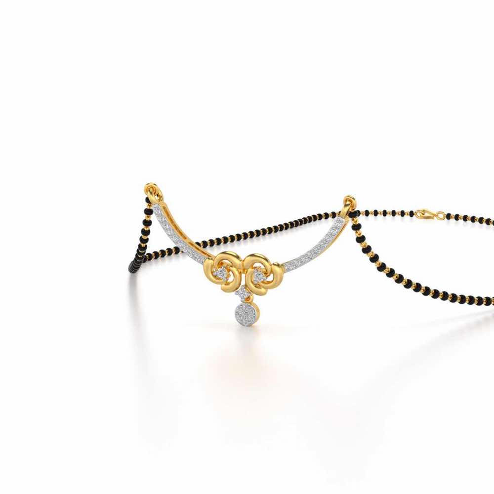 Aarna Silver Mangalsutra - Yellow Gold - Image 2