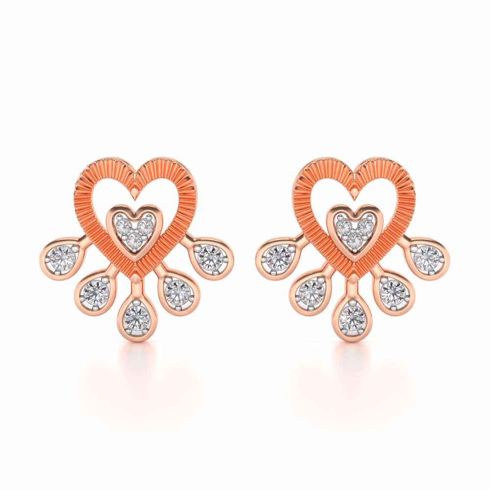 Aashi Silver Earrings - Rose Gold - Image 1