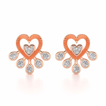 Aashi Silver Earrings - Rose Gold - Image 1