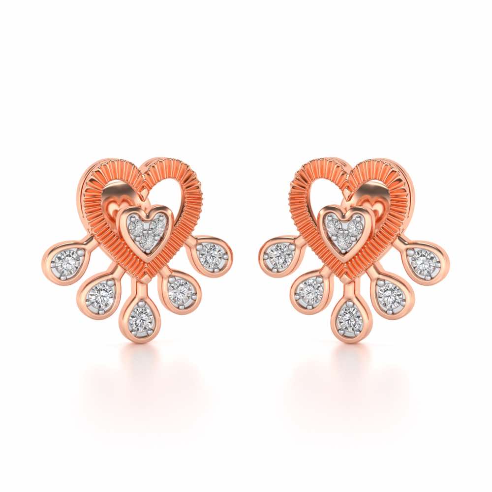 Aashi Silver Earrings - Rose Gold - Image 2