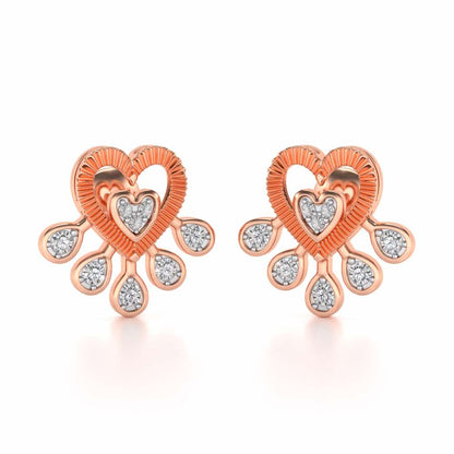 Aashi Silver Earrings - Rose Gold - Image 2
