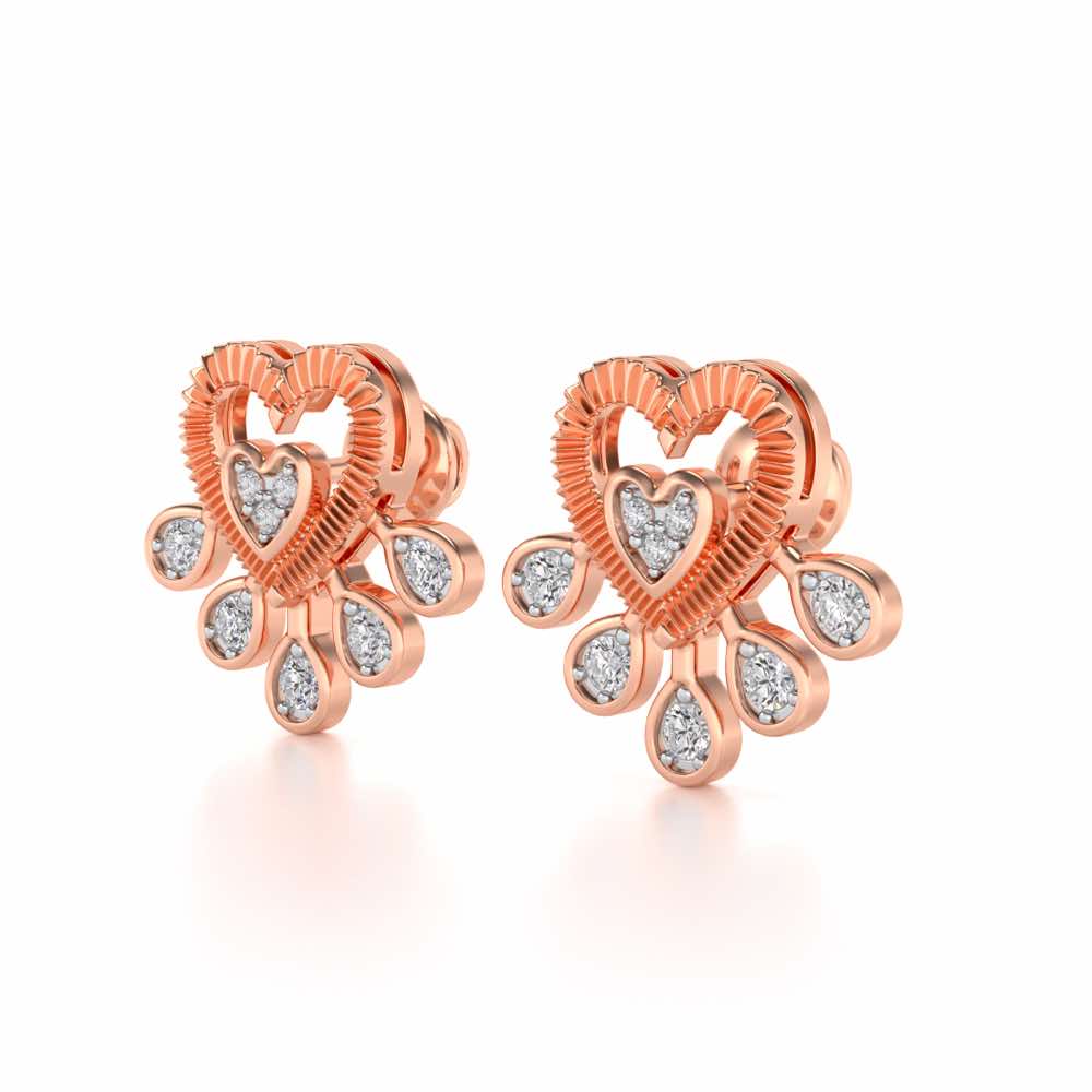 Aashi Silver Earrings - Rose Gold - Image 3