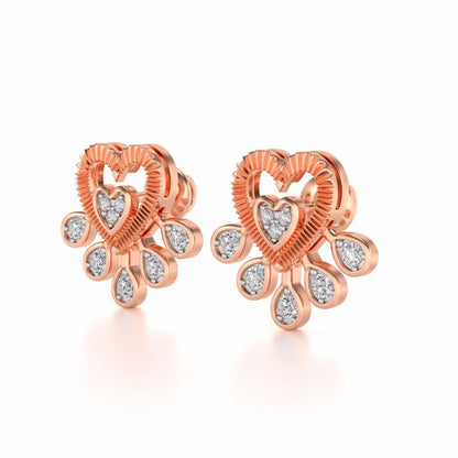 Aashi Silver Earrings - Rose Gold - Image 3