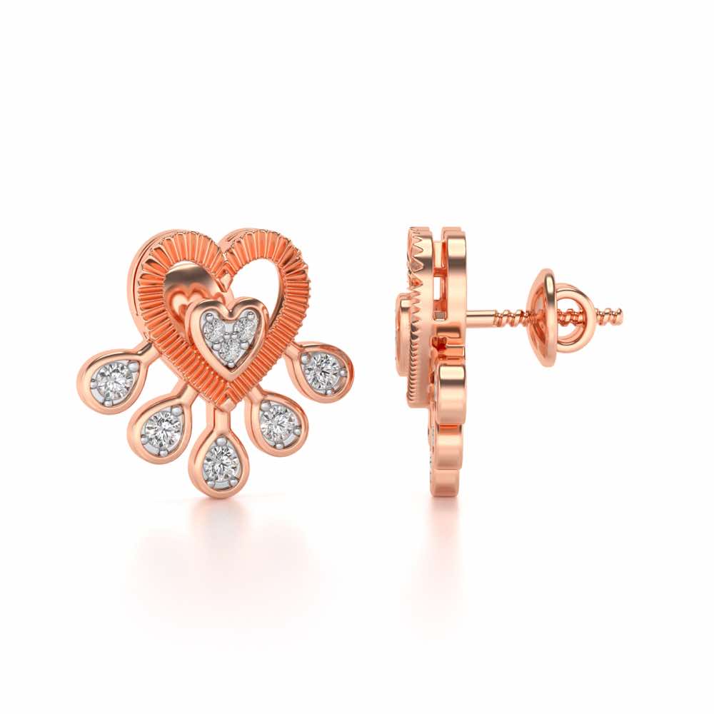 Aashi Silver Earrings - Rose Gold - Image 4