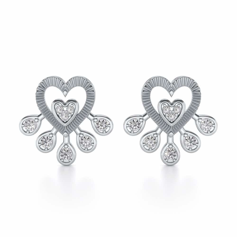 Aashi Silver Earrings - White Gold - Image 1