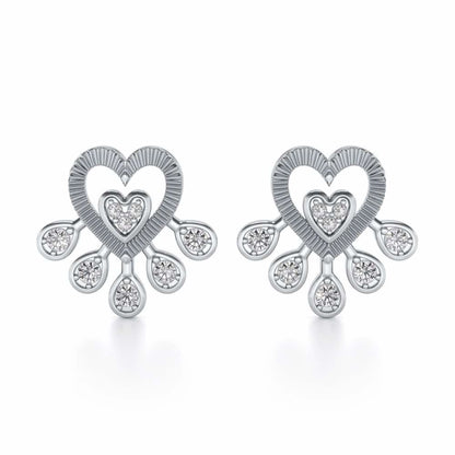 Aashi Silver Earrings - White Gold - Image 1