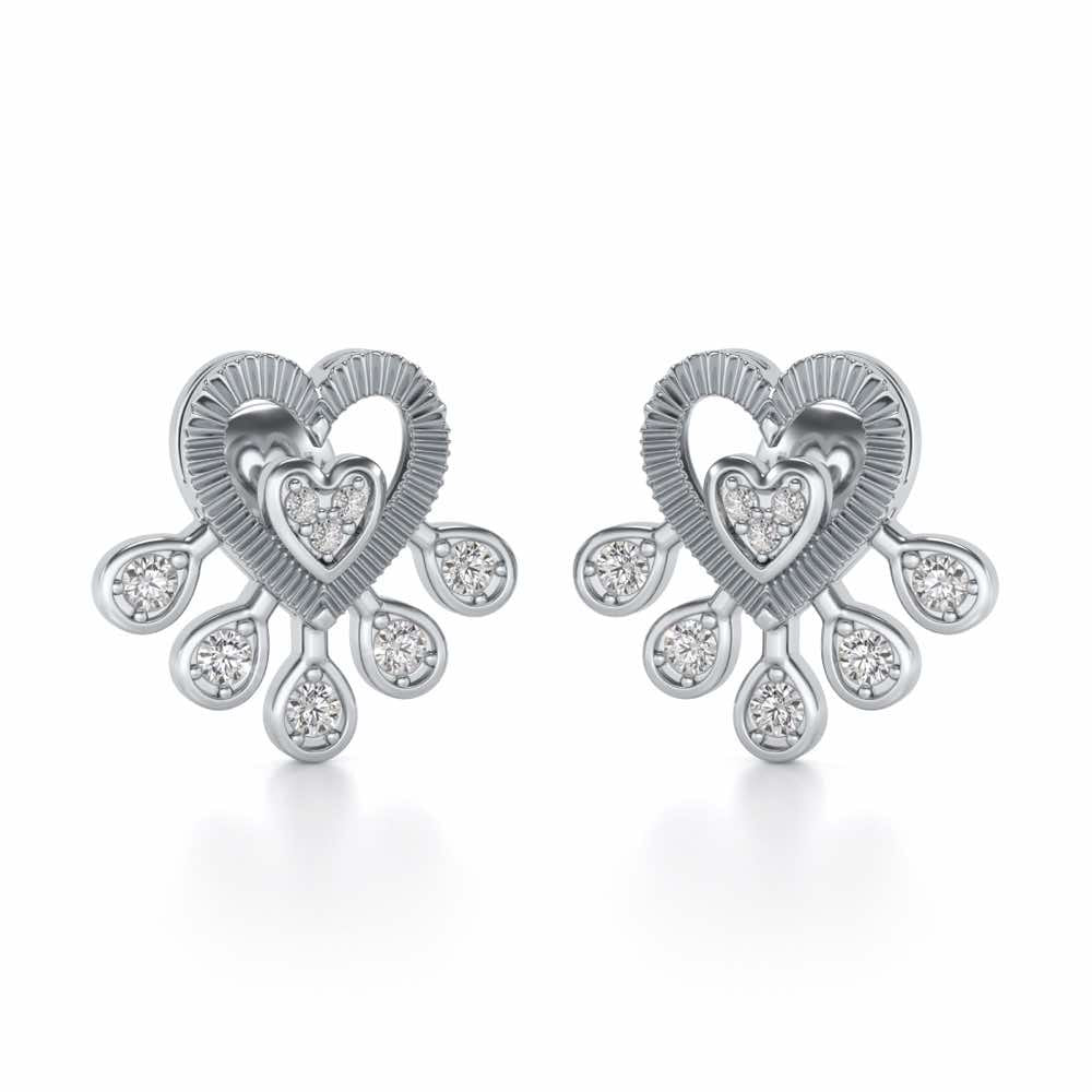 Aashi Silver Earrings - White Gold - Image 2