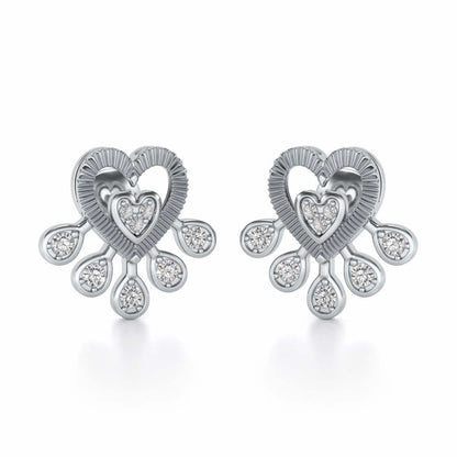 Aashi Silver Earrings - White Gold - Image 2