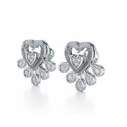 Aashi Silver Earrings - White Gold - Image 3