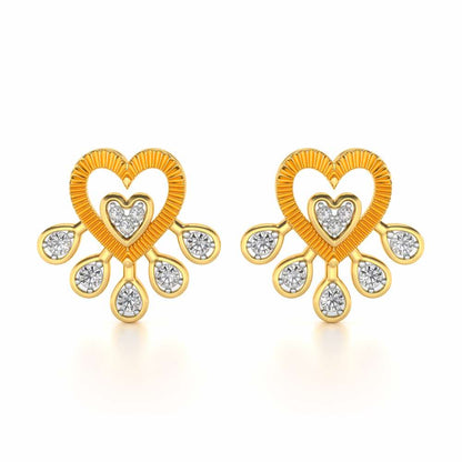 Aashi Silver Earrings - Yellow Gold - Image 1