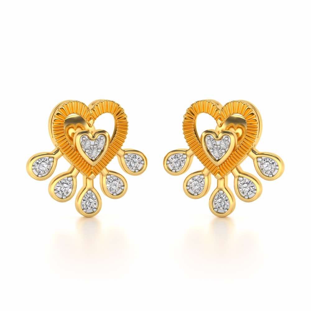 Aashi Silver Earrings - Yellow Gold - Image 2
