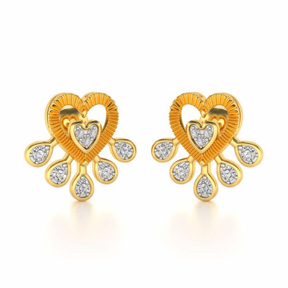 Aashi Silver Earrings - Yellow Gold - Image 2