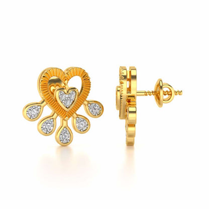 Aashi Silver Earrings - Yellow Gold - Image 4