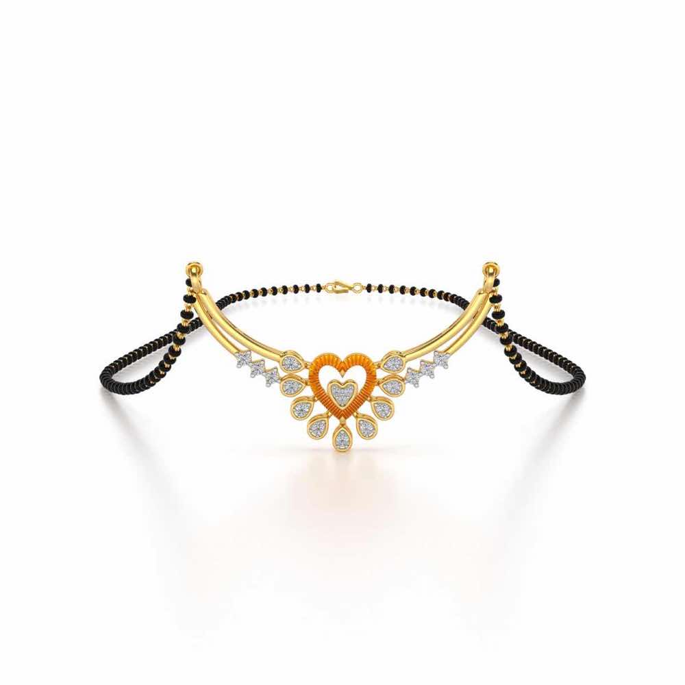 Aashi Silver Mangalsutra - Yellow Gold - Image 1