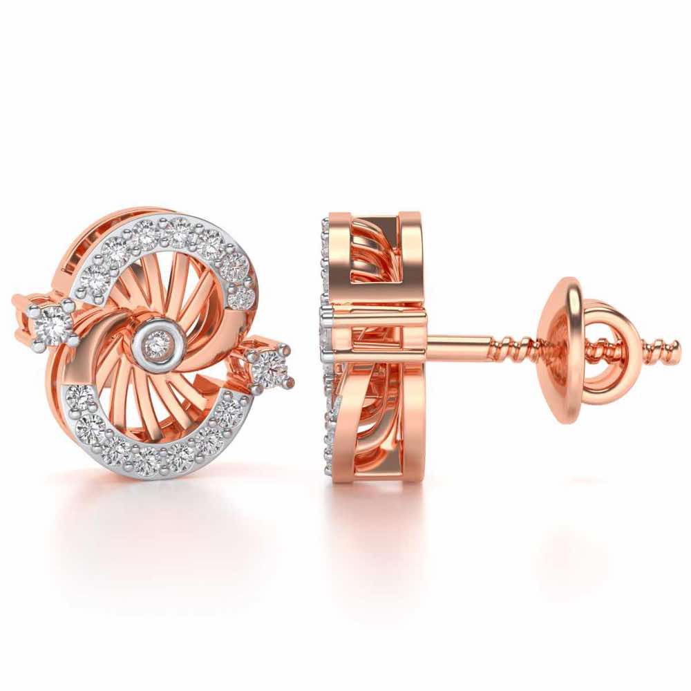 Aashni Silver Earrings - Rose Gold - Image 3