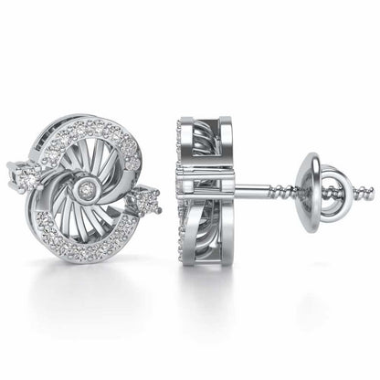 Aashni Silver Earrings - White Gold - Image 3