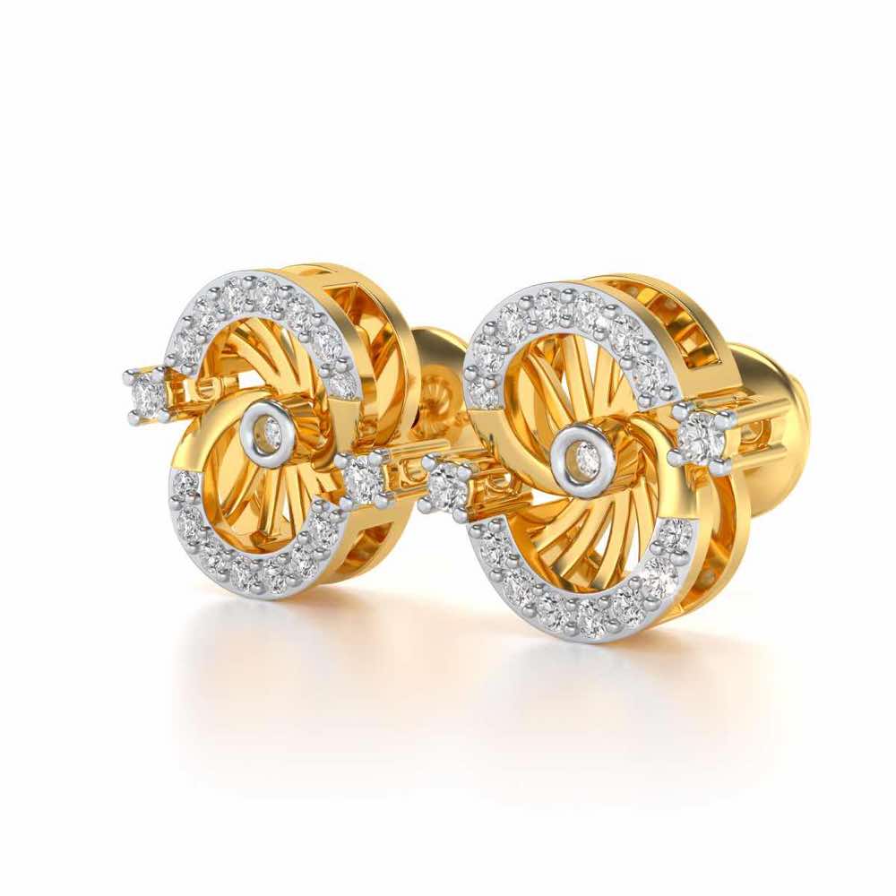 Aashni Silver Earrings - Yellow Gold - Image 2