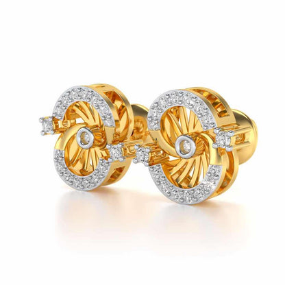 Aashni Silver Earrings - Yellow Gold - Image 2