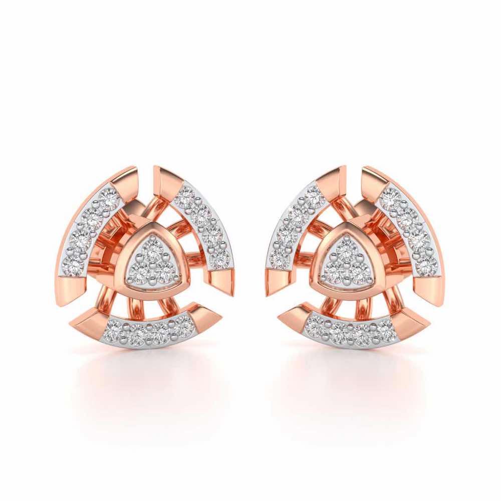 Aashtha Silver Earrings - Rose Gold - Image 1