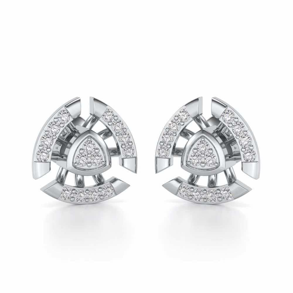 Aashtha Silver Earrings - White Gold - Image 1