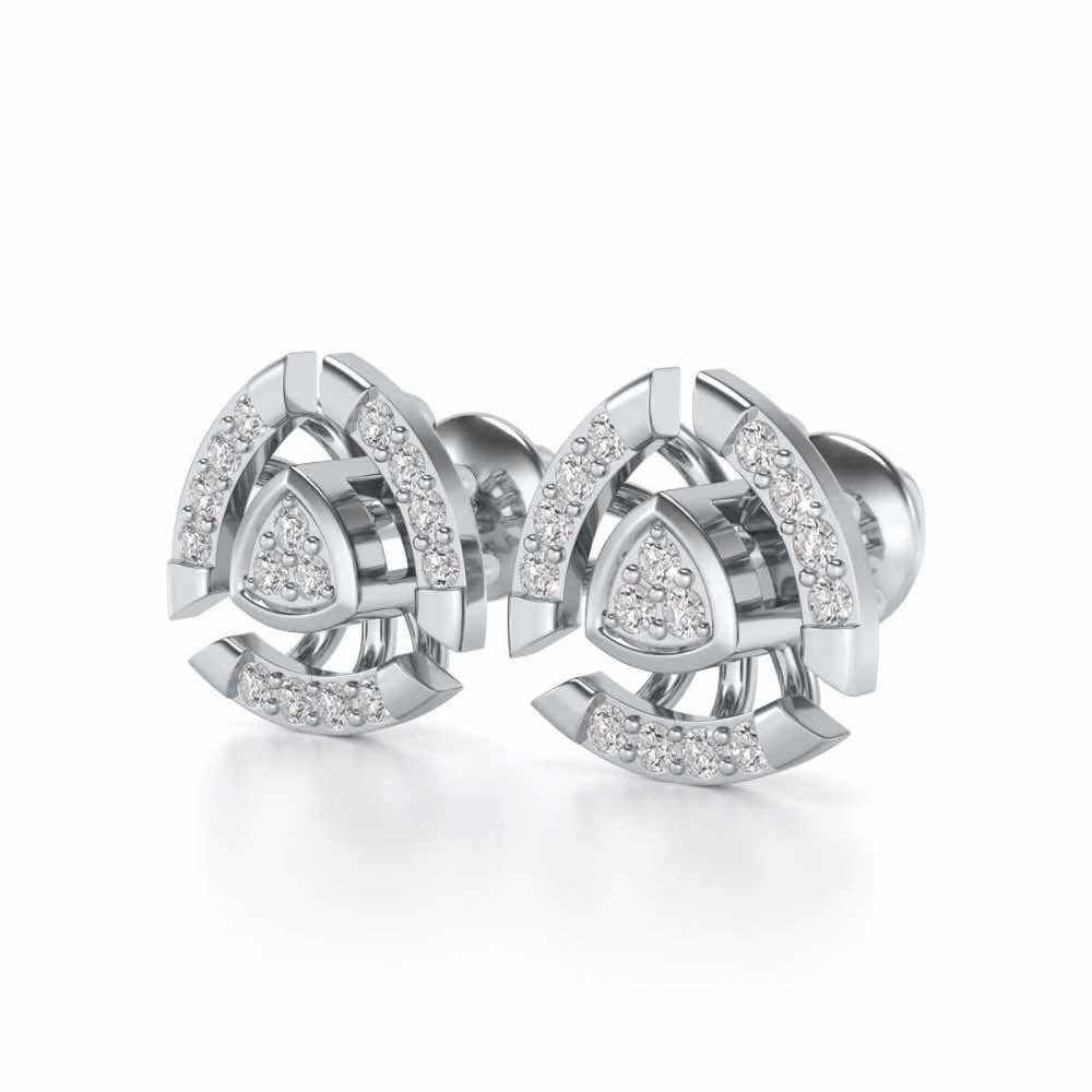 Aashtha Silver Earrings - White Gold - Image 2