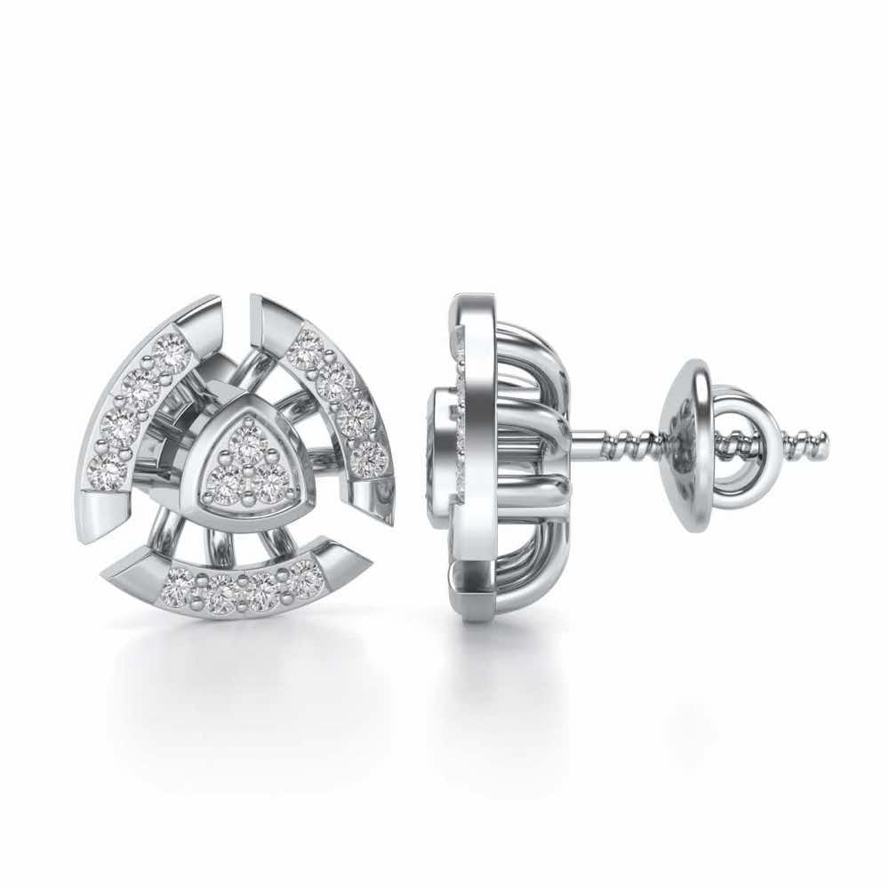 Aashtha Silver Earrings - White Gold - Image 3