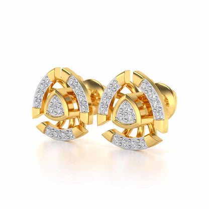 Aashtha Silver Earrings - Yellow Gold - Image 2