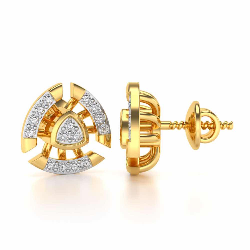 Aashtha Silver Earrings - Yellow Gold - Image 3