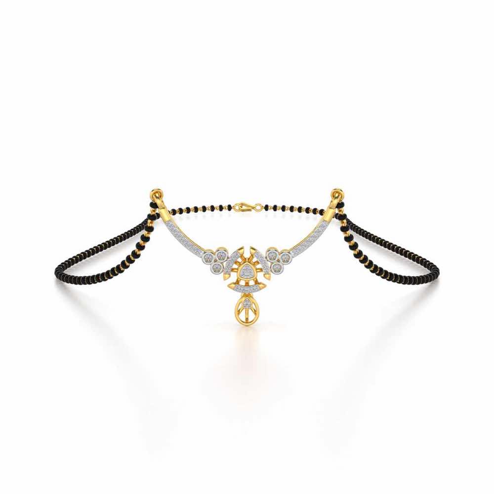 Aashtha Silver Mangalsutra - Yellow Gold - Image 1