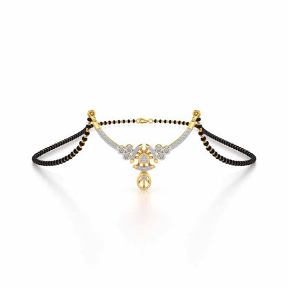 Aashtha Silver Mangalsutra - Yellow Gold - Image 1