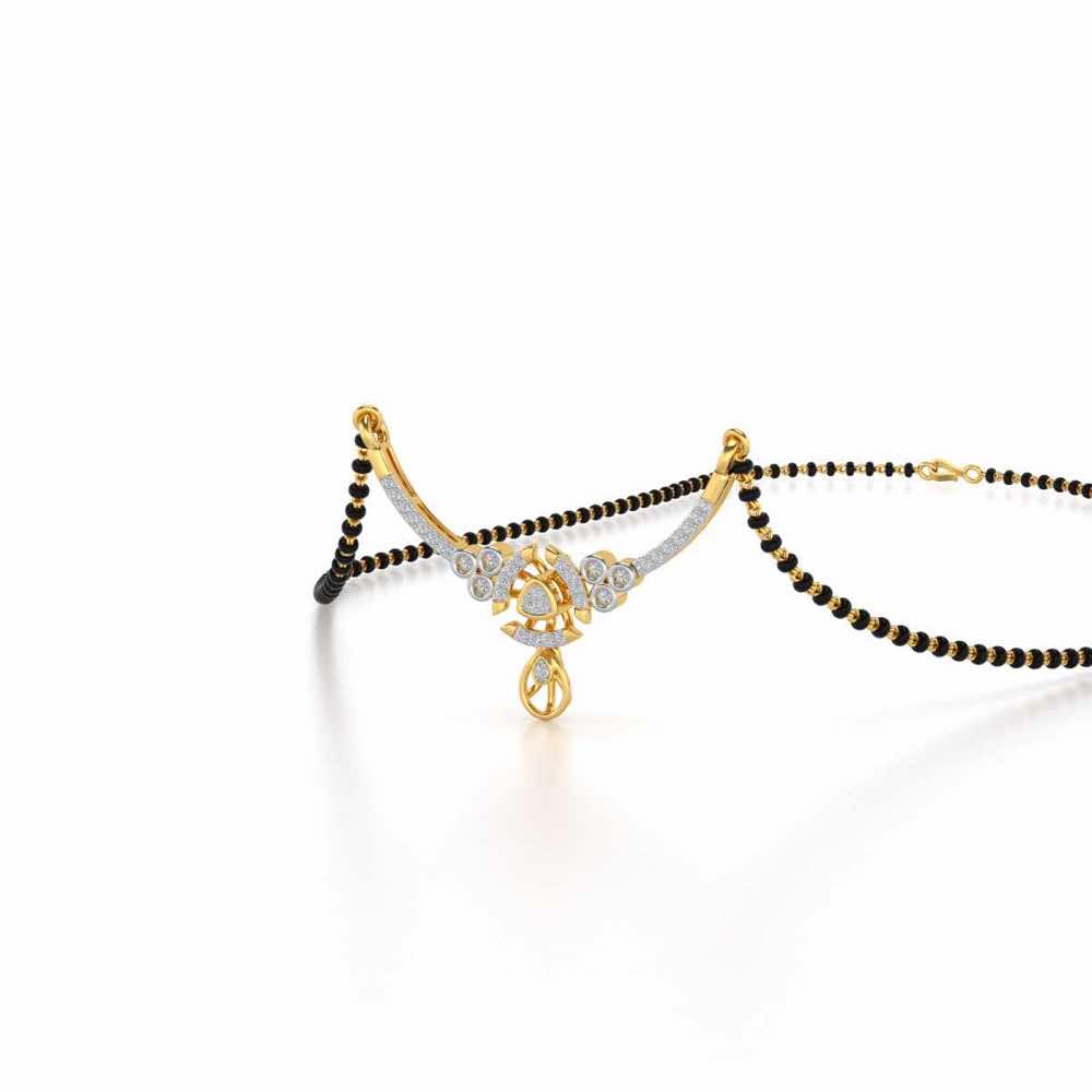 Aashtha Silver Mangalsutra - Yellow Gold - Image 2