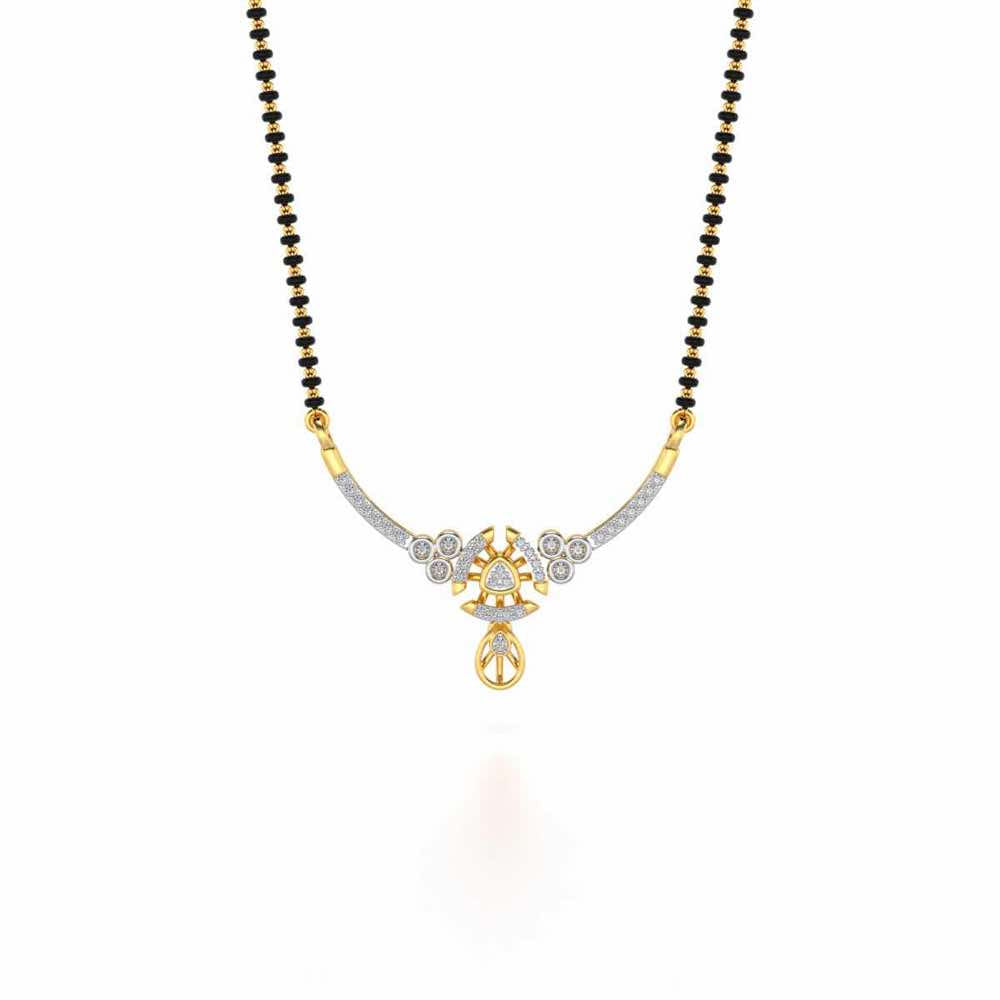 Aashtha Silver Mangalsutra - Yellow Gold - Image 3