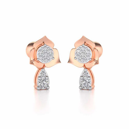 Abeedha Silver Earrings - Rose Gold - Image 1