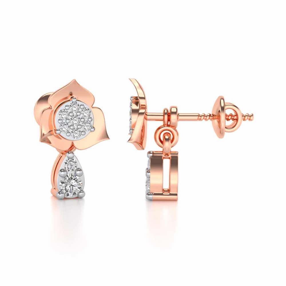 Abeedha Silver Earrings - Rose Gold - Image 3