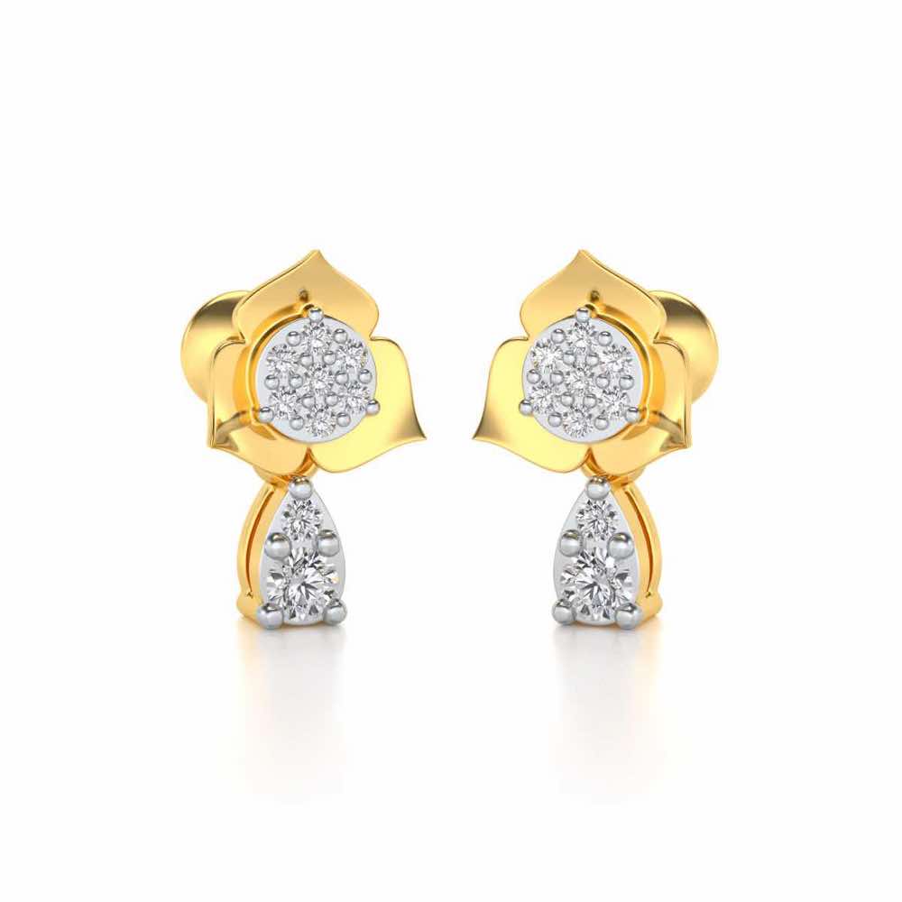 Abeedha Silver Earrings - Yellow Gold - Image 1