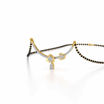 Abeedha Silver Mangalsutra - Yellow Gold - Image 2
