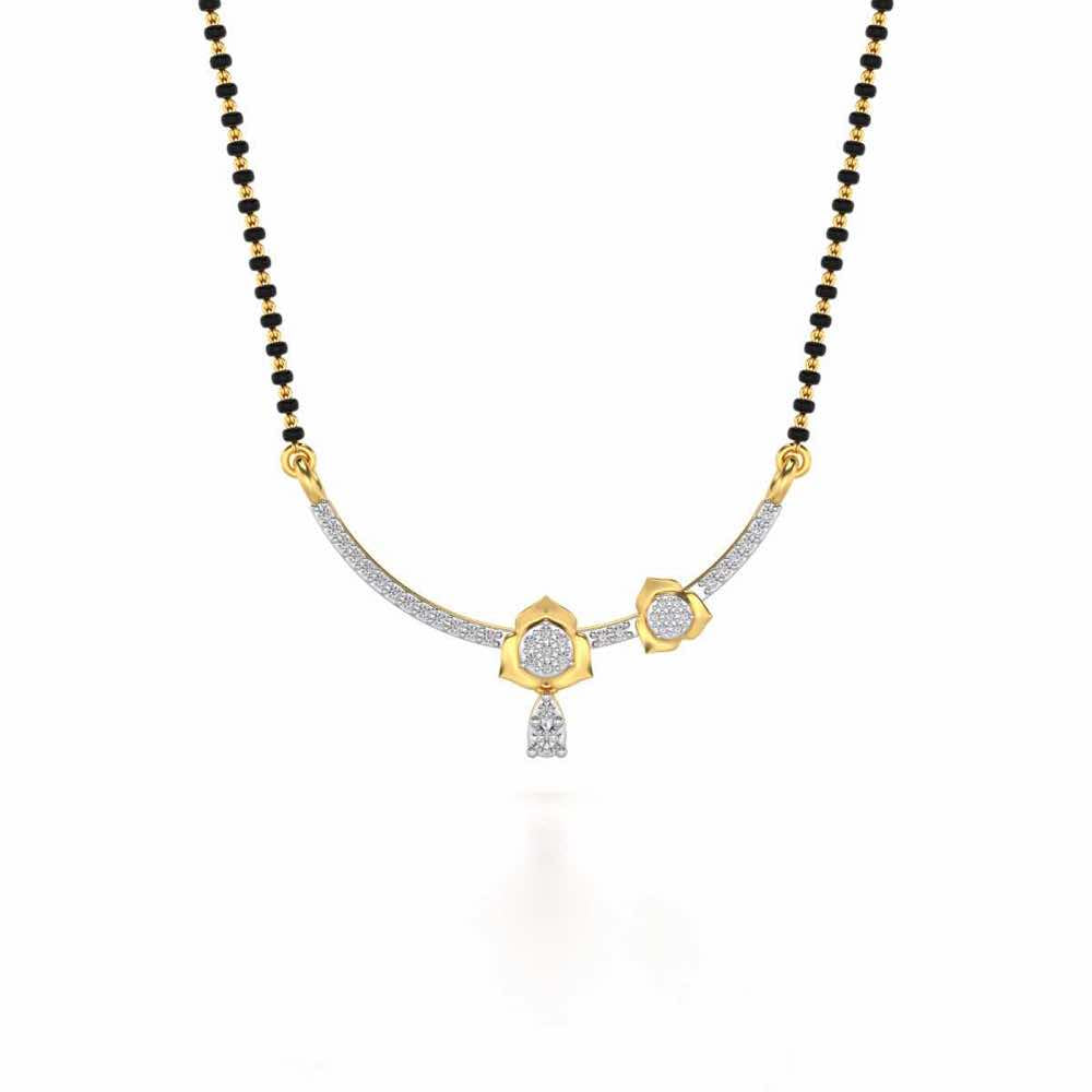 Abeedha Silver Mangalsutra - Yellow Gold - Image 3