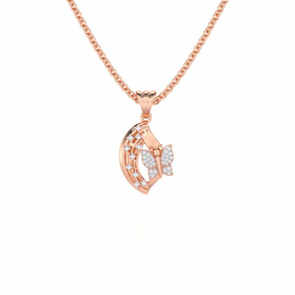 Abhilasha Silver Pendant - Rose Gold - Image 1
