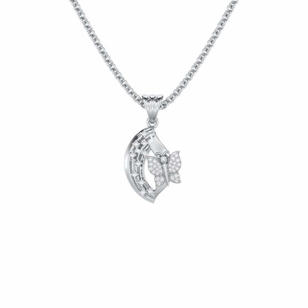 Abhilasha Silver Pendant - White Gold - Image 1