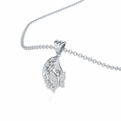 Abhilasha Silver Pendant - White Gold - Image 2