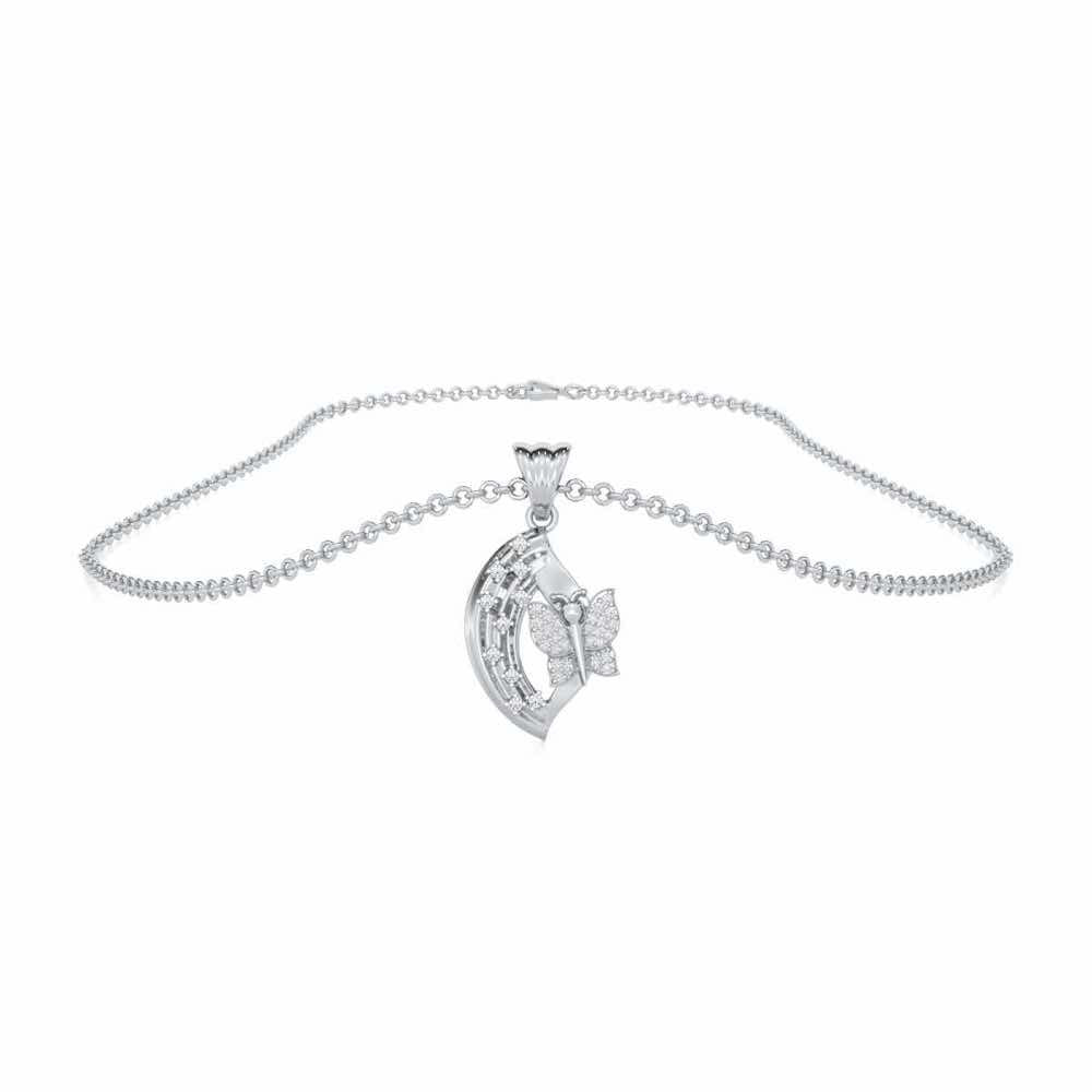 Abhilasha Silver Pendant - White Gold - Image 3