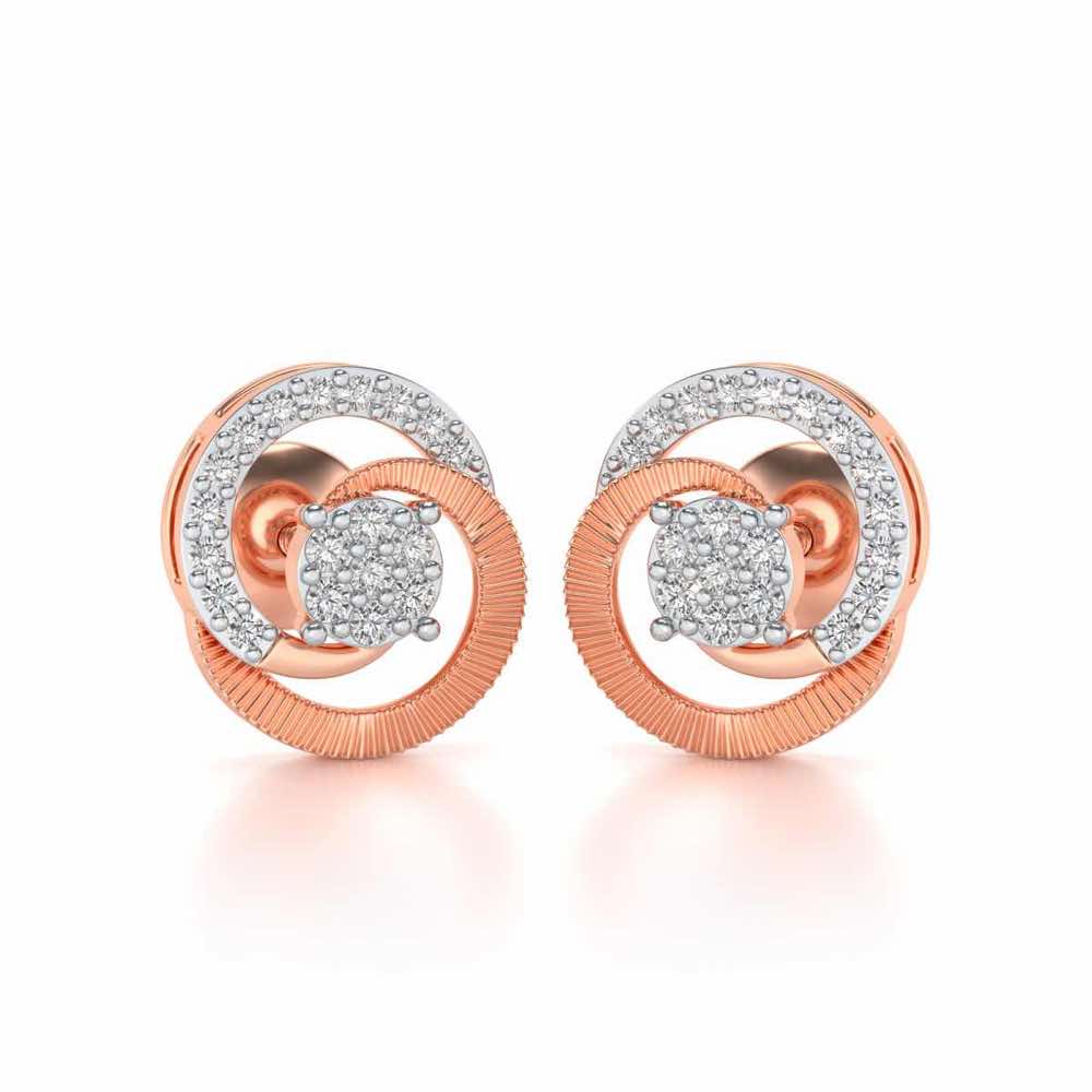 Acacia Roller Silver Earrings - Rose Gold - Image 1