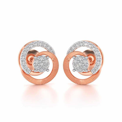 Acacia Roller Silver Earrings - Rose Gold - Image 1